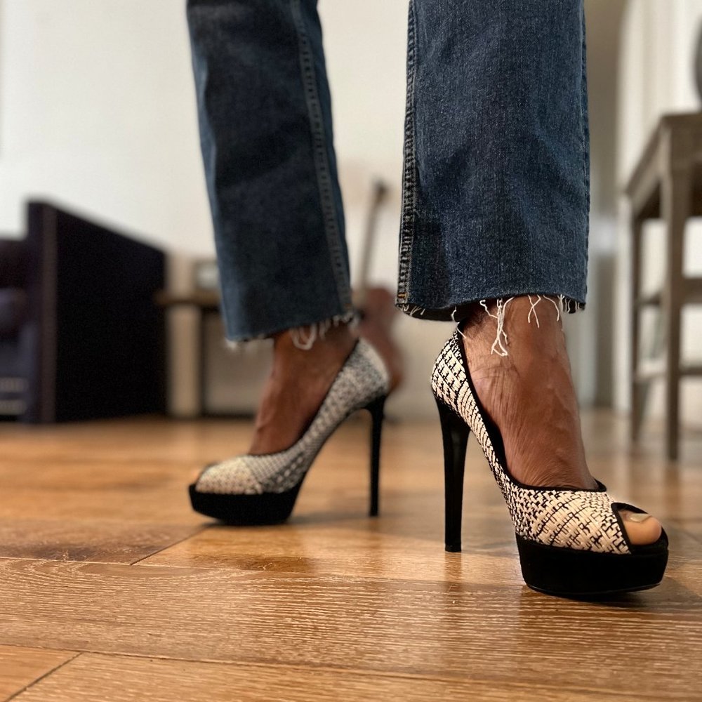Christian Dior Escarpin Tweed Peep Toes - Picture 8 of 8